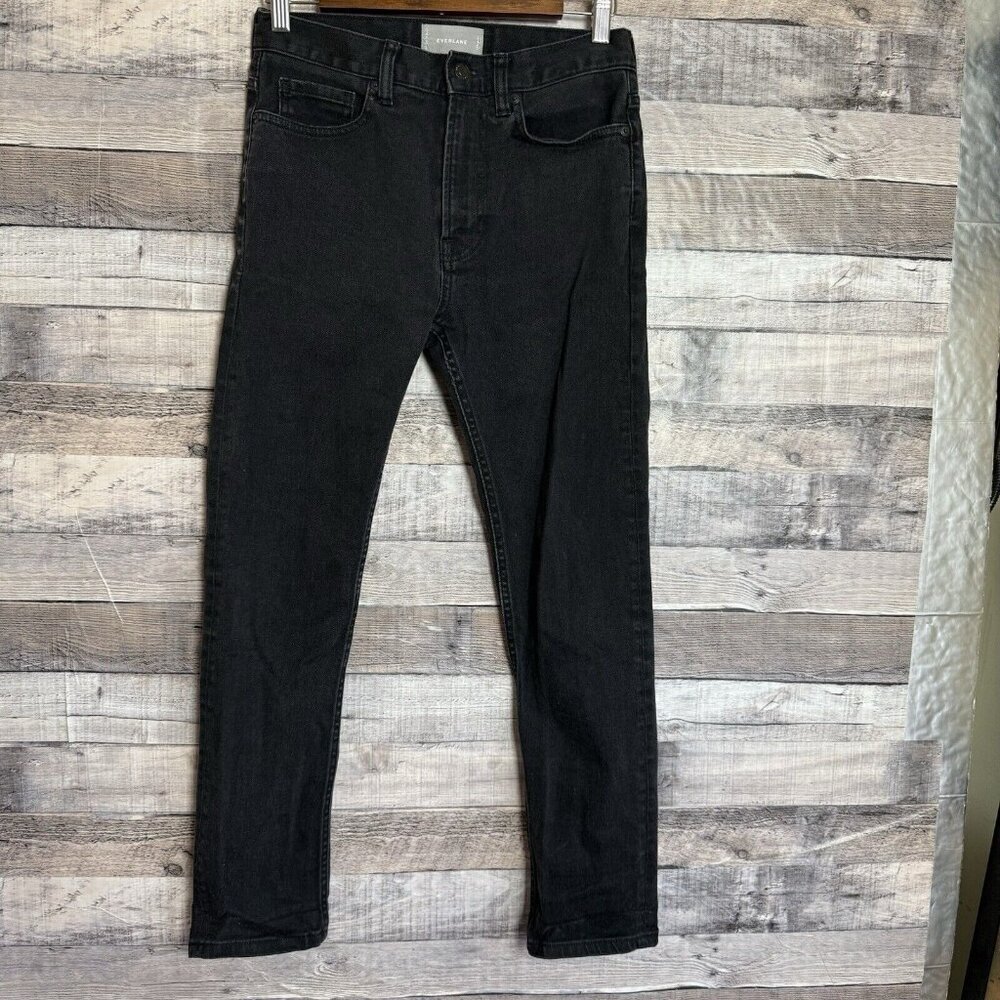 Everlane Womens Jeans Size 25 Reg Black Straight Leg High Waist